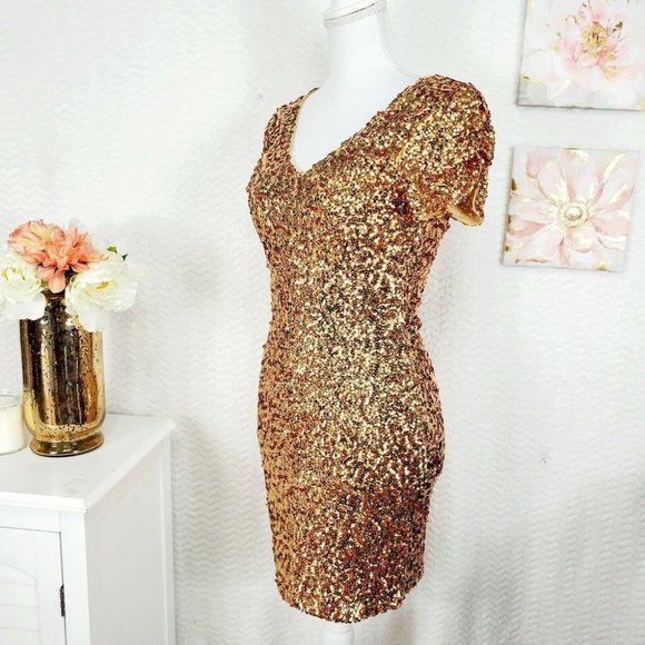 Silver Women's Size Small S Sequin Sheath Dress - Picture 3 of 7